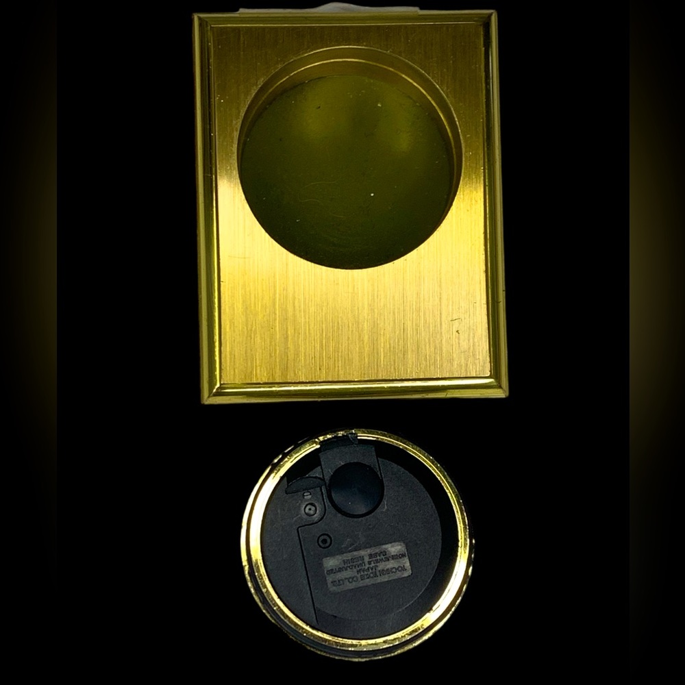 VINTAGE BULOVA QUARTZ Desk Clock Solid Brass - Picture 5 of 9